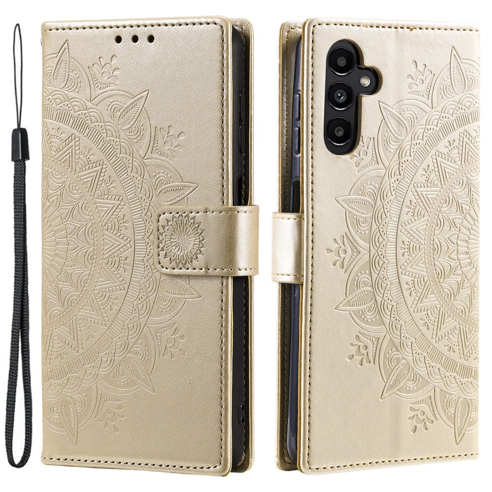 Samsung Galaxy S24 FE Leren Mandalahoesje goud