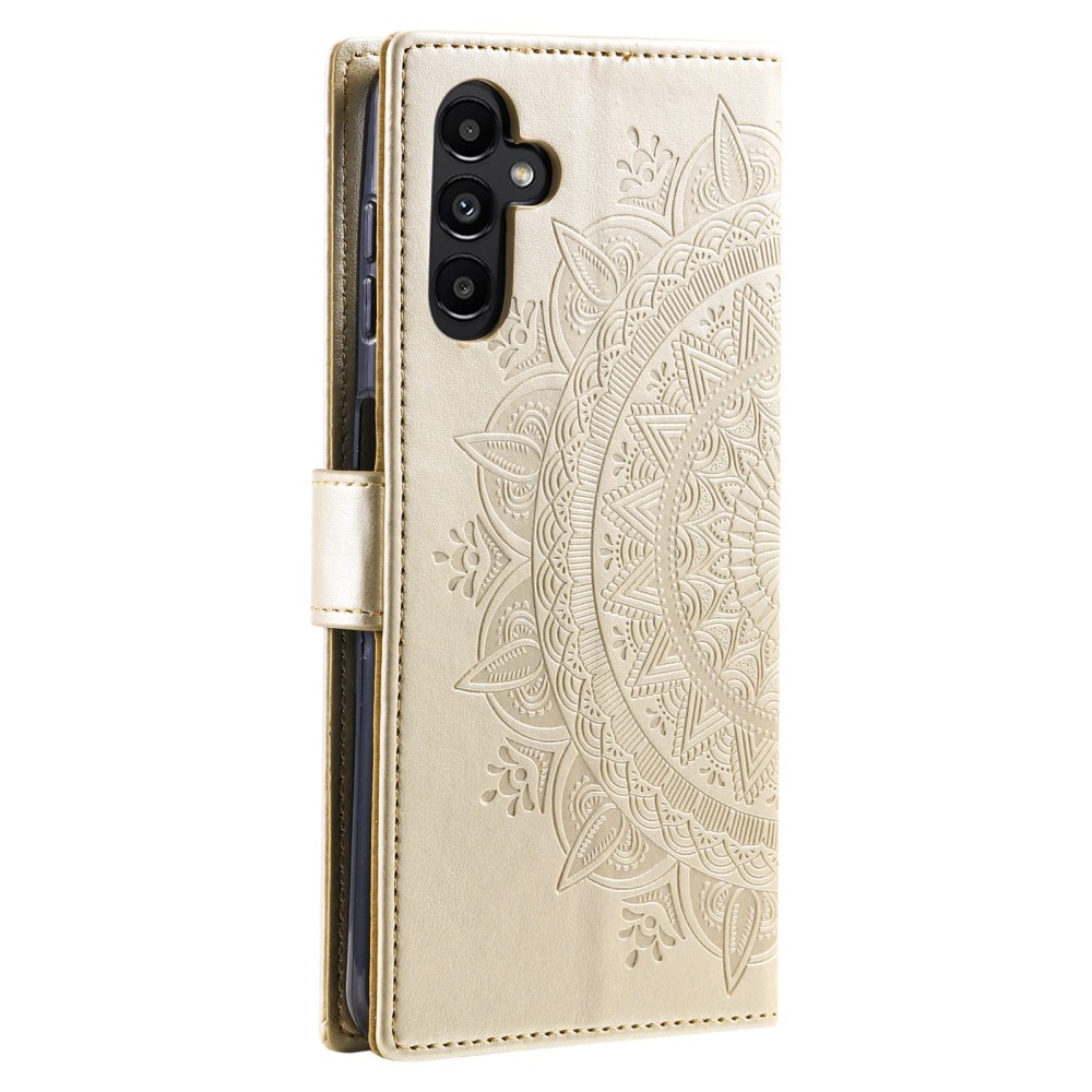 Samsung Galaxy S24 FE Leren Mandalahoesje goud