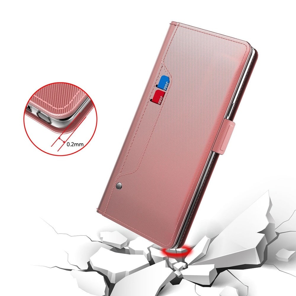 Sony Xperia 10 VI Bookcover Hoesje met Spiegel roze goud