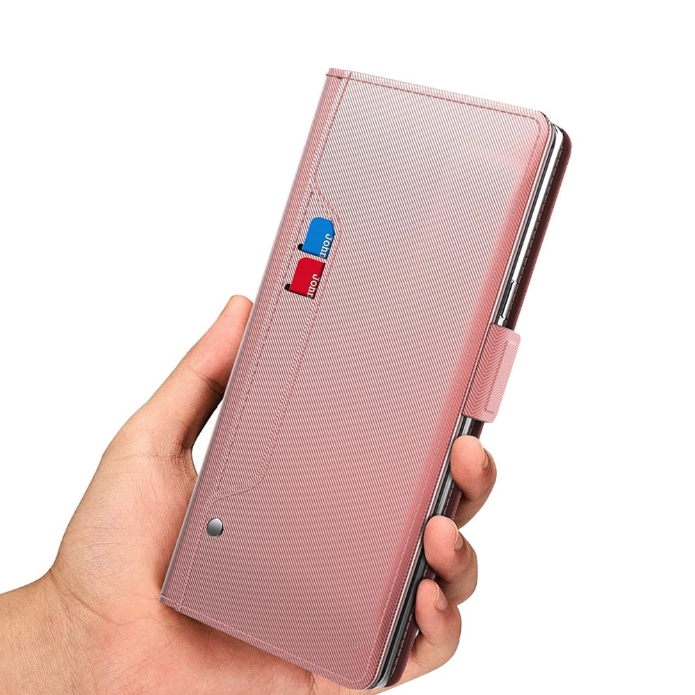 Sony Xperia 10 VI Bookcover Hoesje met Spiegel roze goud