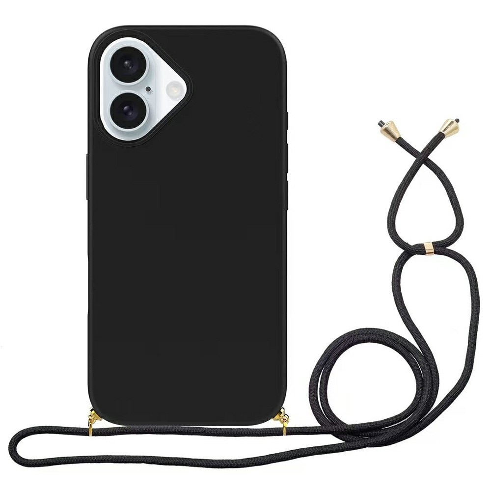 iPhone 16 Plus Hoesje Halsband zwart