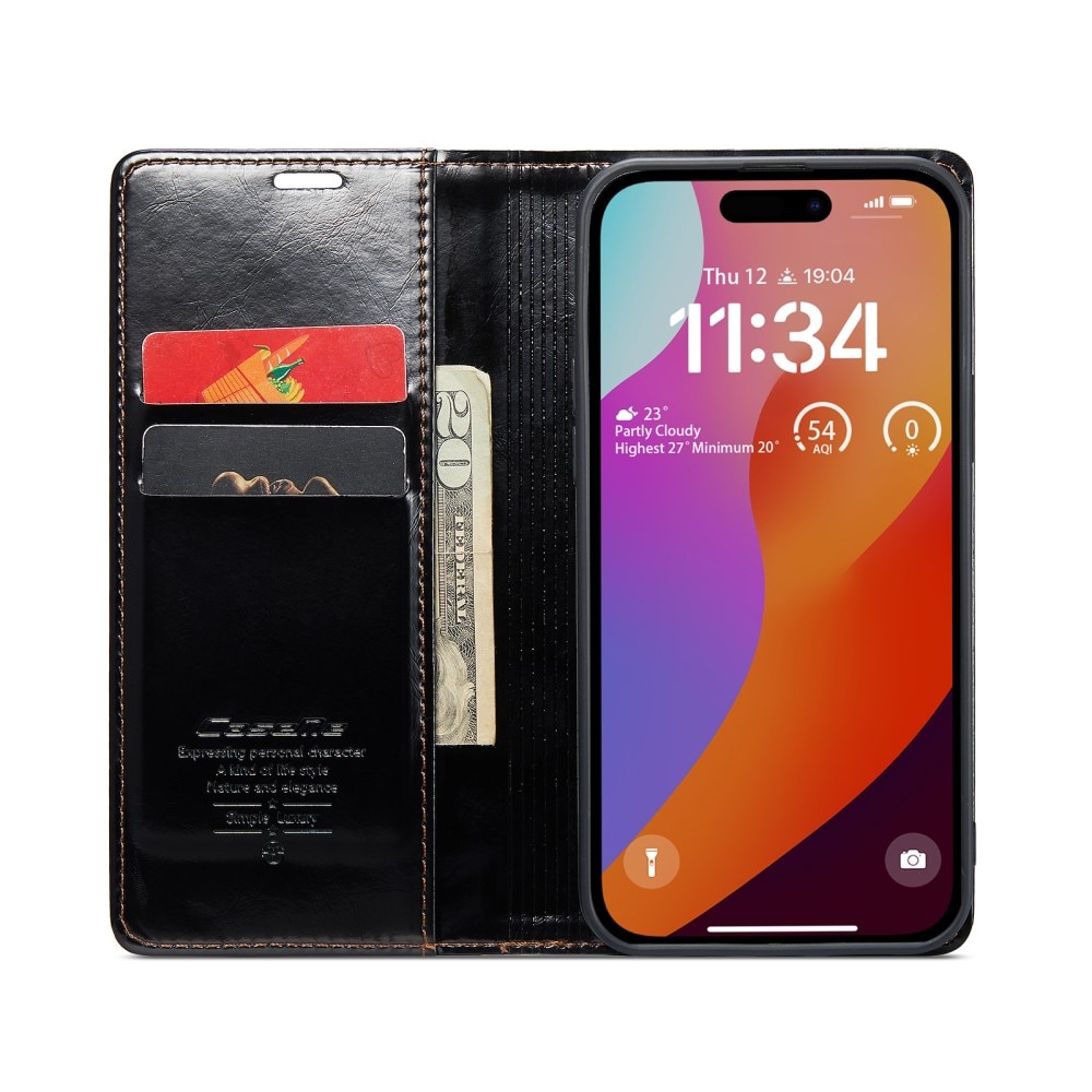 Kunstleren hoesje iPhone 16 Pro Max zwart