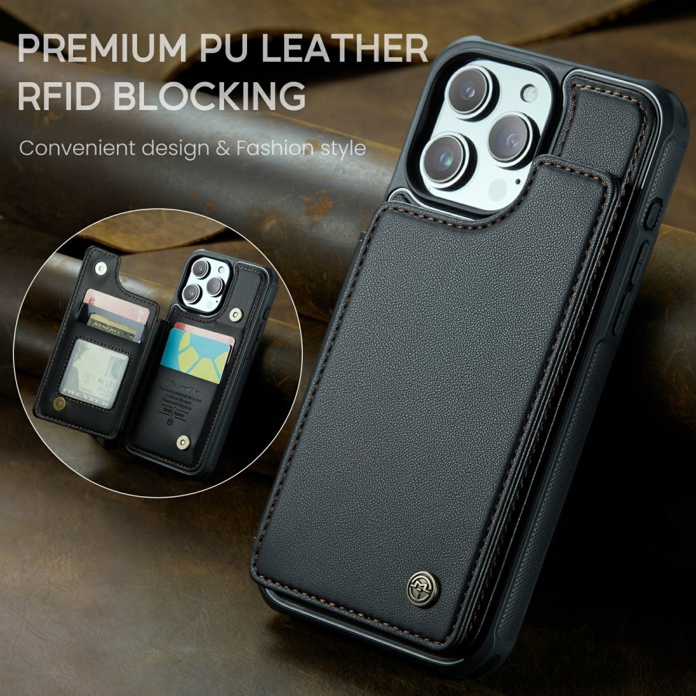 RFID blocking Portemonnee hoesje iPhone 16 Pro zwart