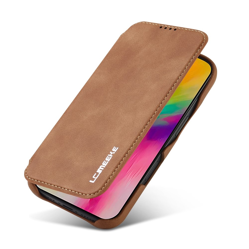 Slim Bookcover hoesje iPhone 16 cognac