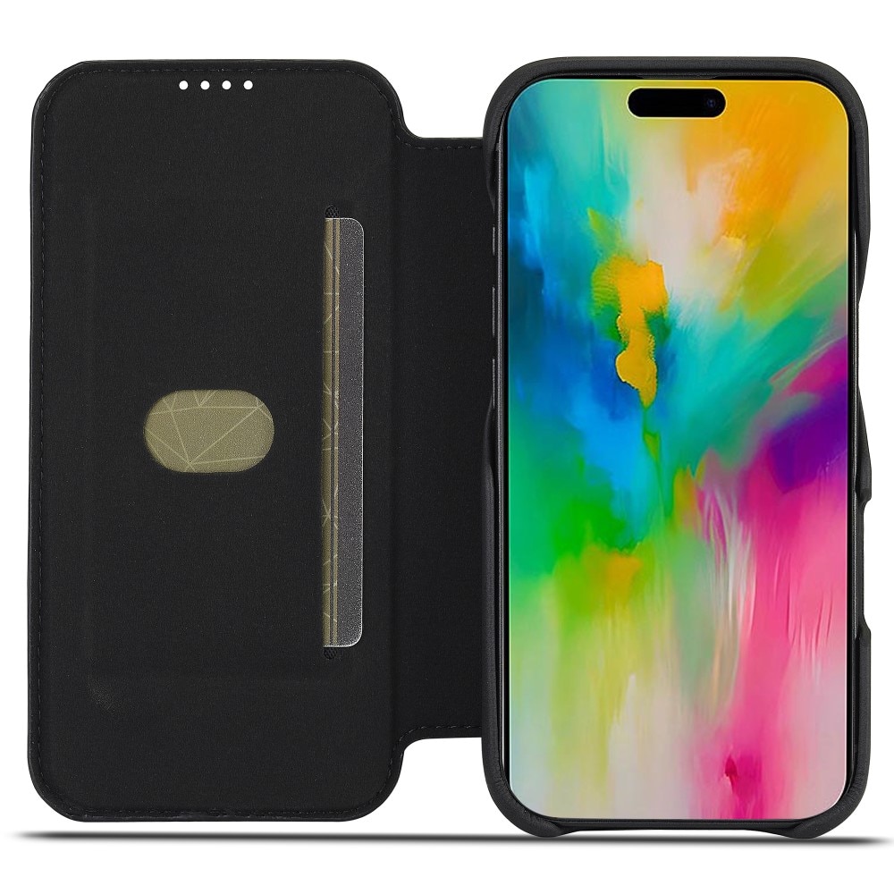 Slim Bookcover hoesje iPhone 16 Pro zwart