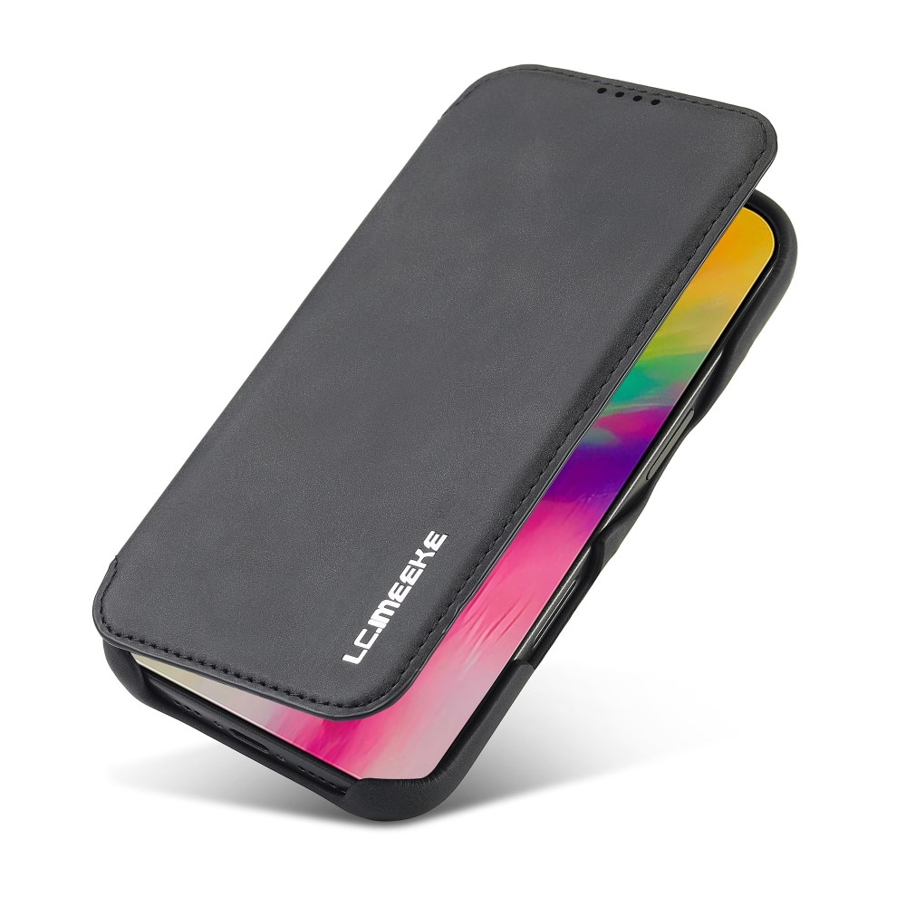 Slim Bookcover hoesje iPhone 16 Pro zwart