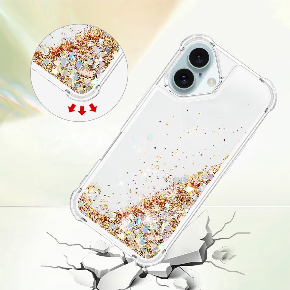 iPhone 16 Glitter Powder TPU Hoesje goud