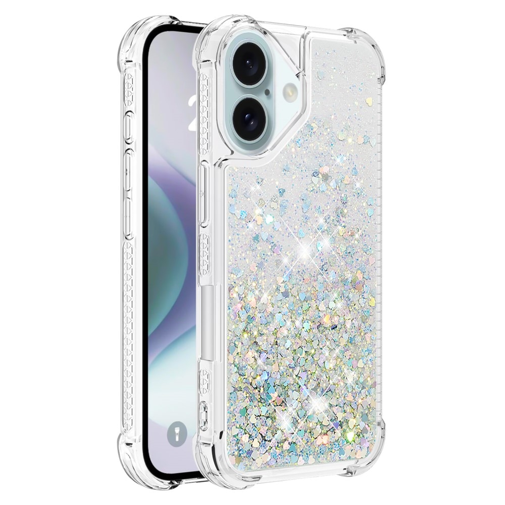 iPhone 16 Glitter Powder TPU Hoesje zilver