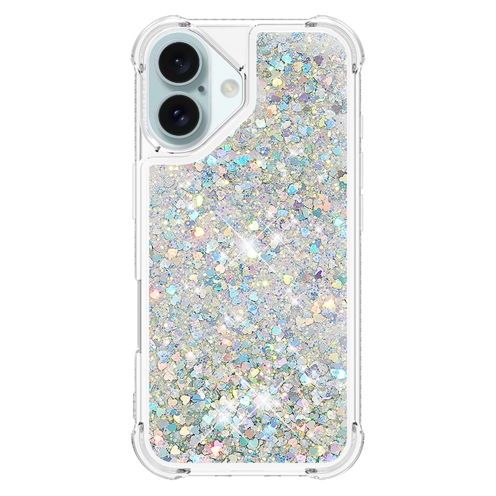 iPhone 16 Glitter Powder TPU Hoesje zilver