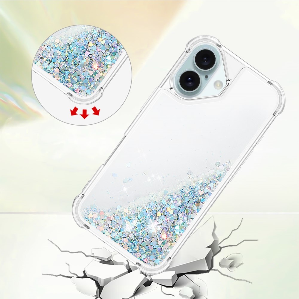 iPhone 16 Glitter Powder TPU Hoesje zilver