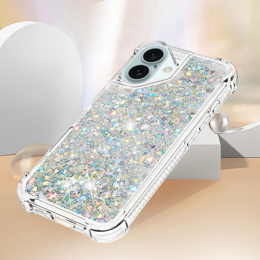 iPhone 16 Glitter Powder TPU Hoesje zilver