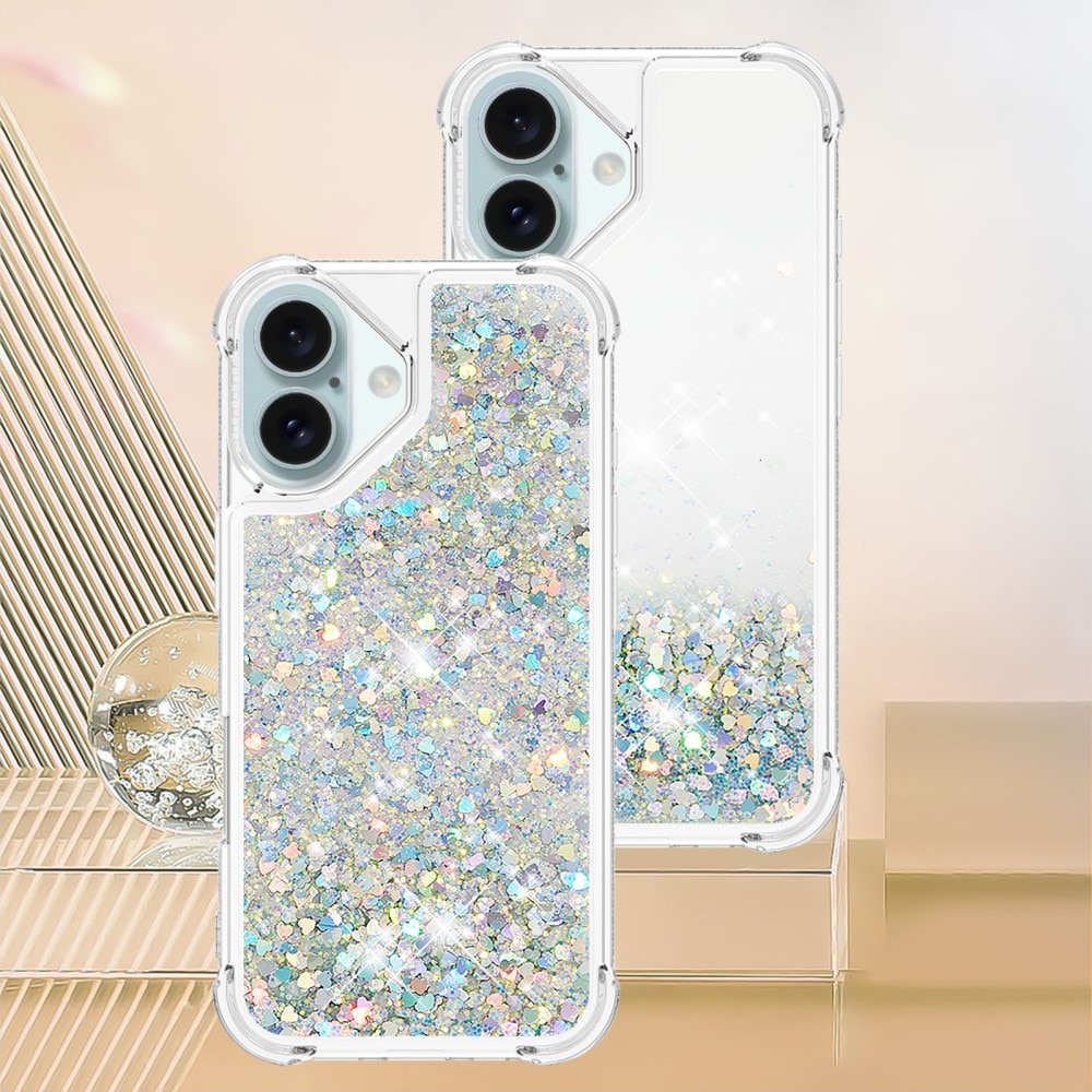 iPhone 16 Glitter Powder TPU Hoesje zilver