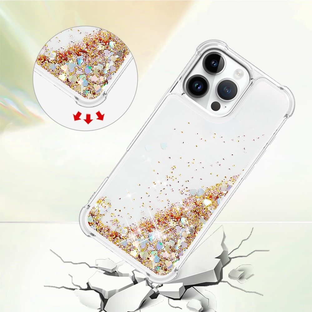 iPhone 16 Pro Glitter Powder TPU Hoesje goud