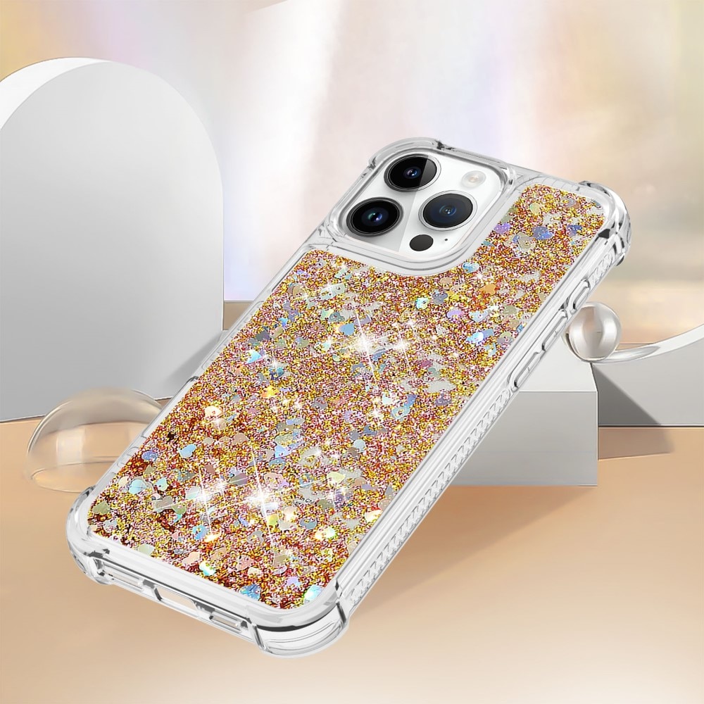 iPhone 16 Pro Glitter Powder TPU Hoesje goud