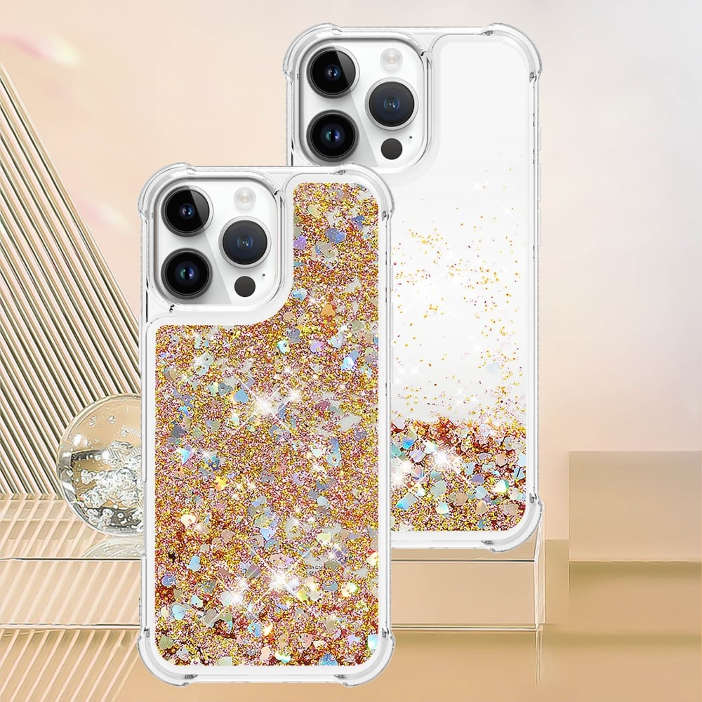 iPhone 16 Pro Glitter Powder TPU Hoesje goud