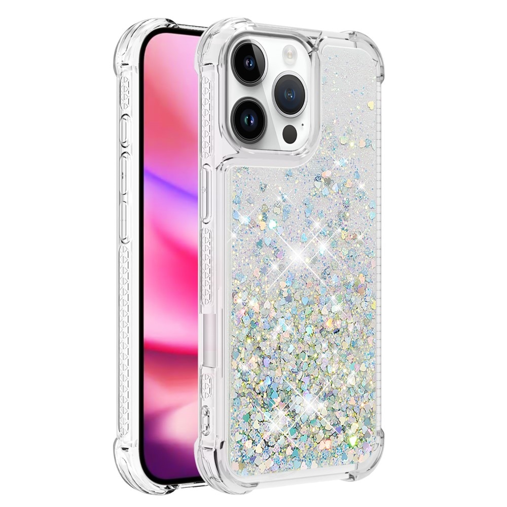 iPhone 16 Pro Glitter Powder TPU Hoesje zilver