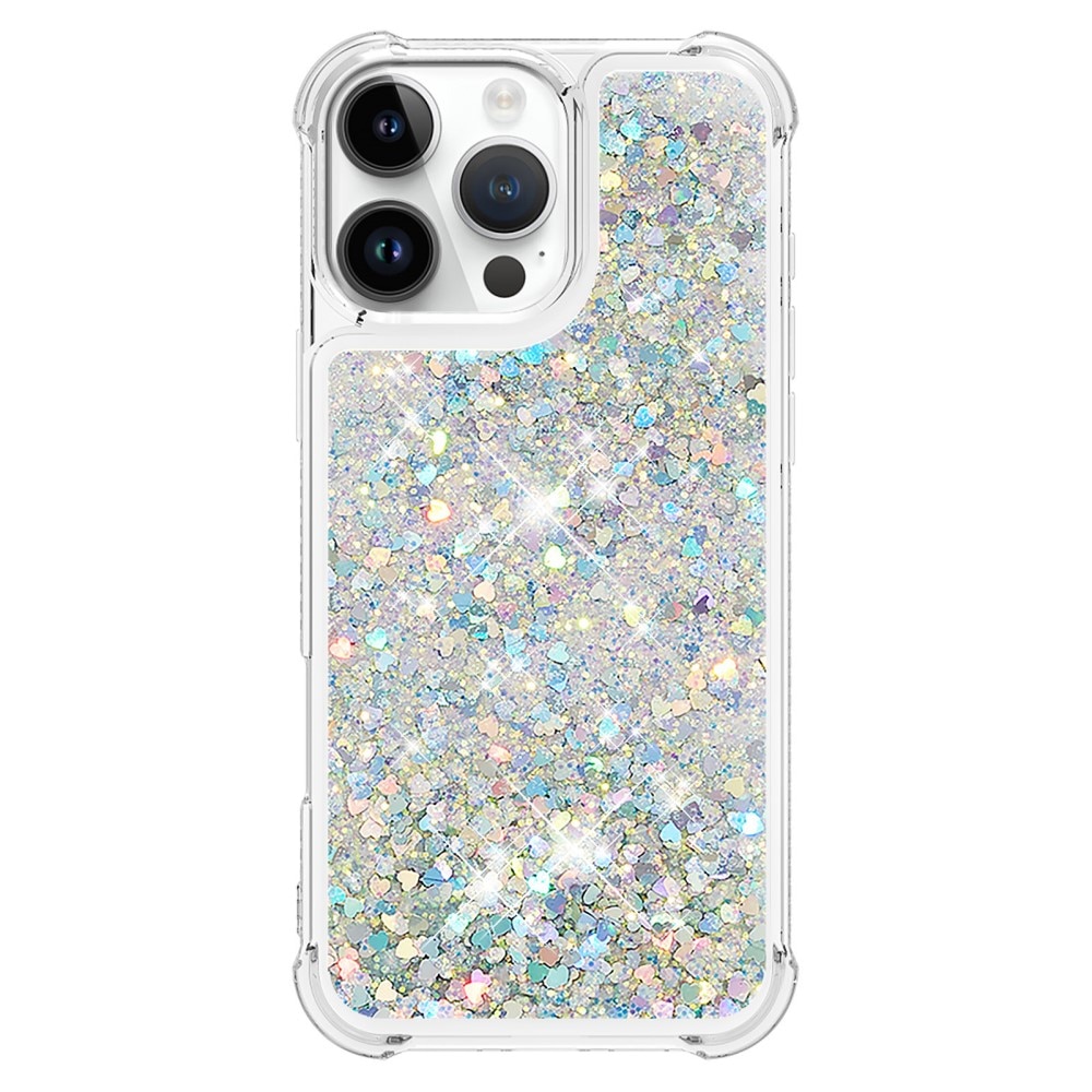 iPhone 16 Pro Glitter Powder TPU Hoesje zilver