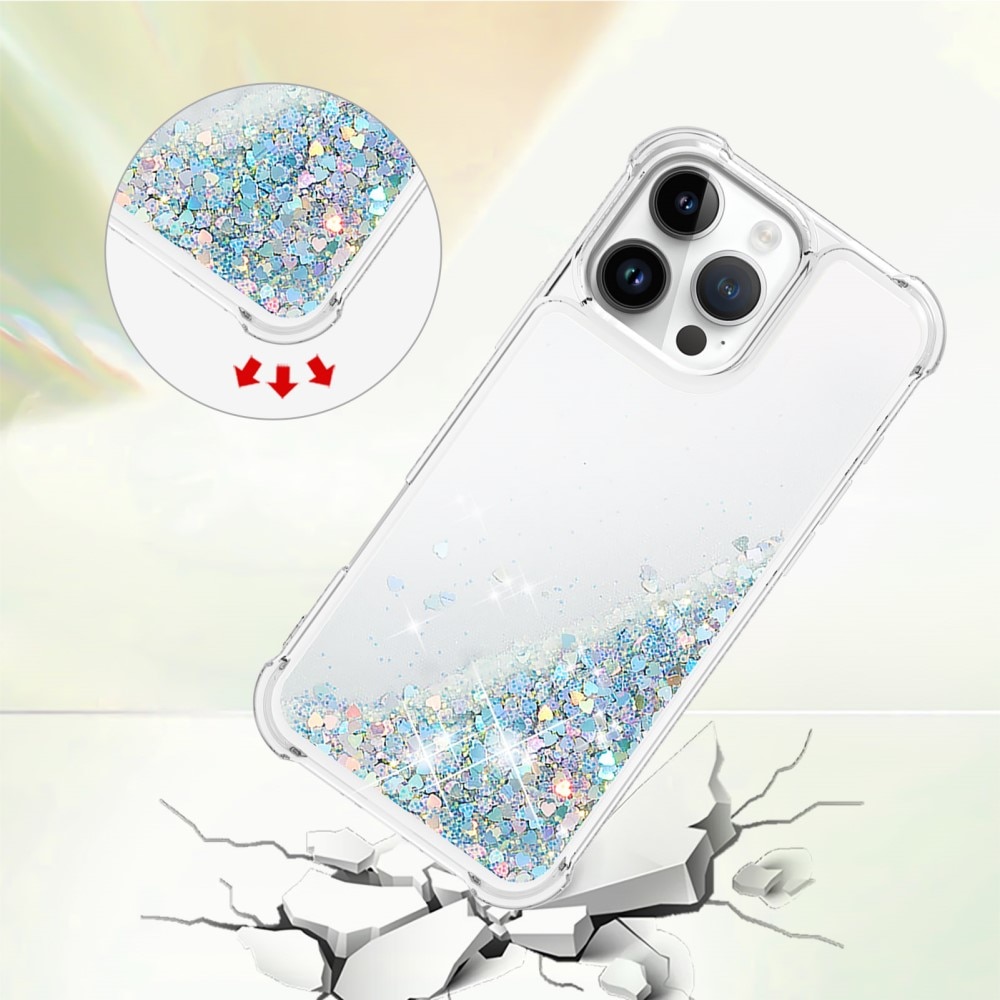 iPhone 16 Pro Glitter Powder TPU Hoesje zilver