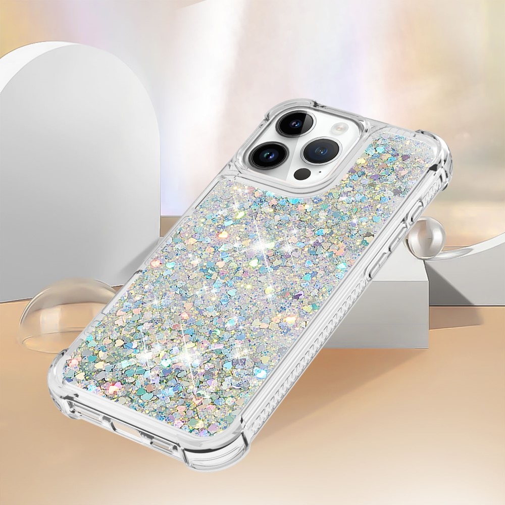 iPhone 16 Pro Glitter Powder TPU Hoesje zilver