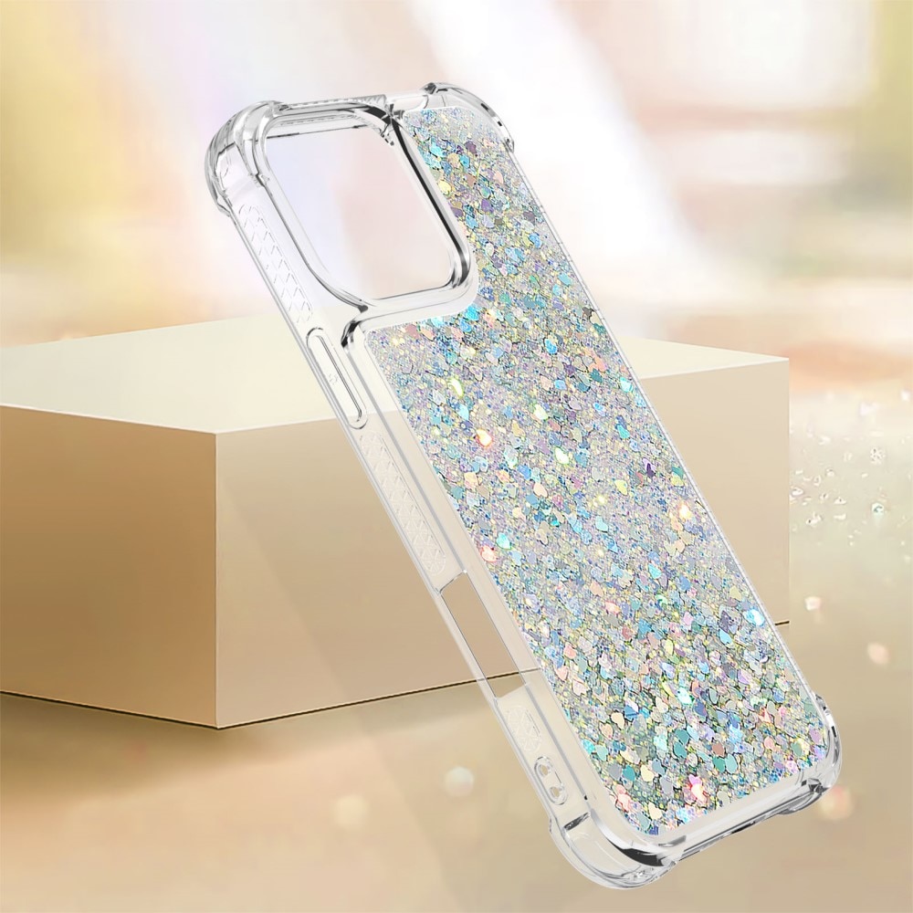 iPhone 16 Pro Glitter Powder TPU Hoesje zilver