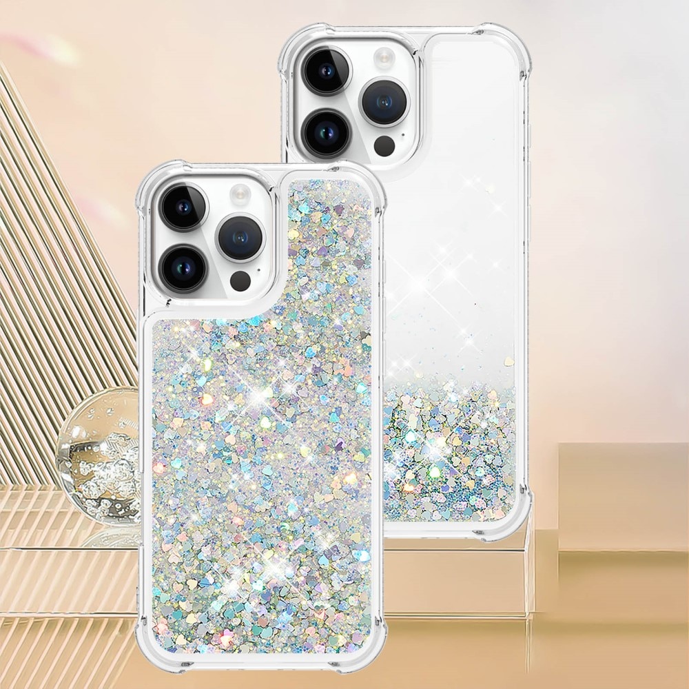 iPhone 16 Pro Glitter Powder TPU Hoesje zilver