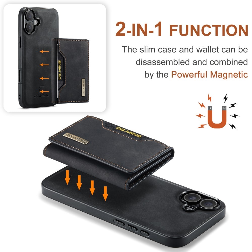 Magnetic Card Slots Case iPhone 16 Black