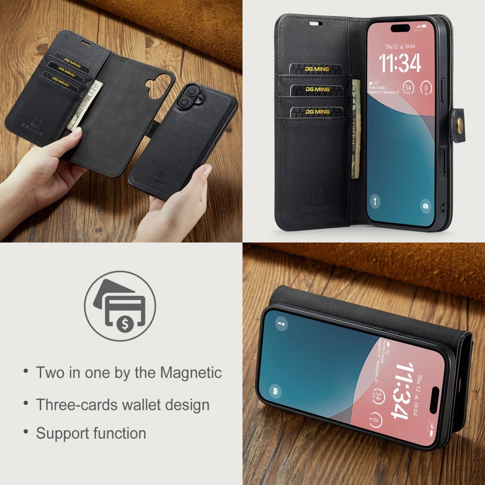 Magnet Wallet iPhone 16 Plus Black