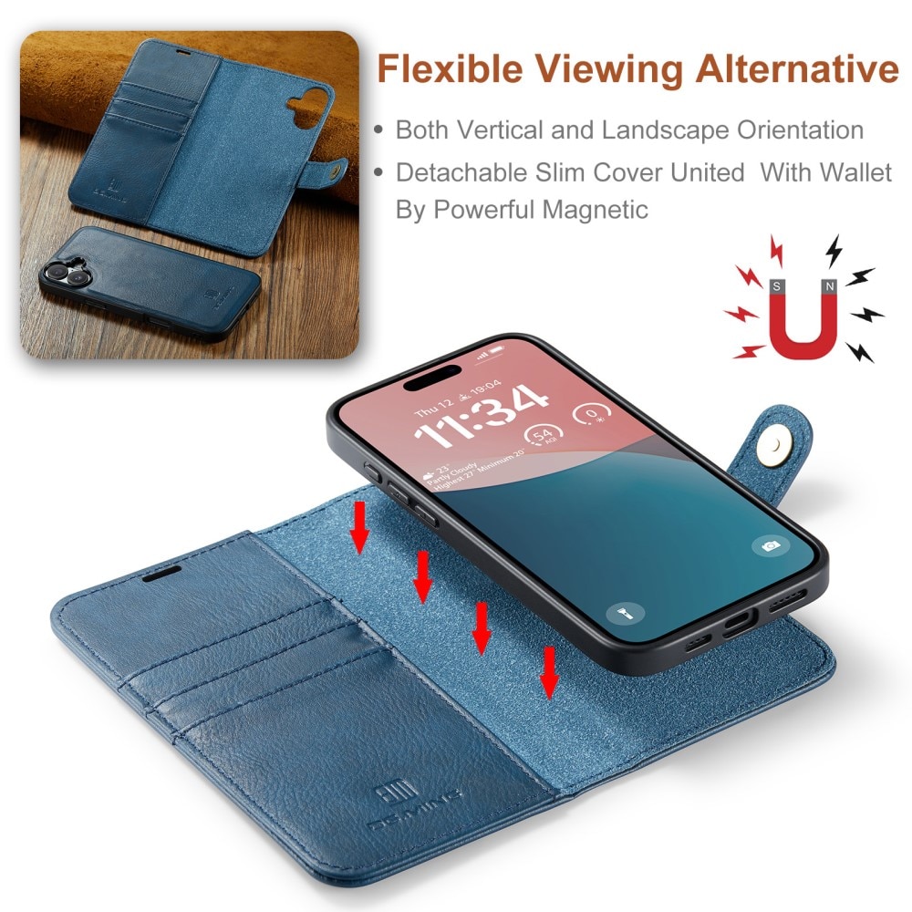 Magnet Wallet iPhone 16 Plus Blue