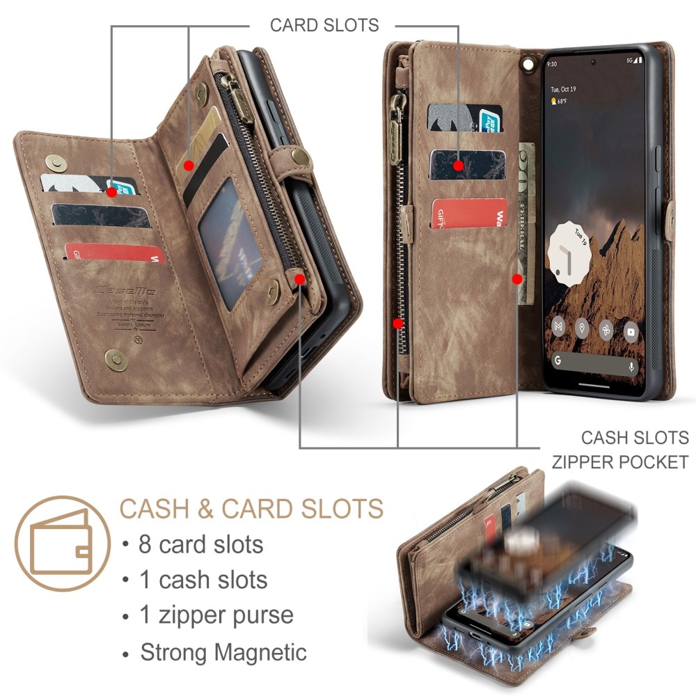 Multi-slot Hoesje Google Pixel 9 bruin