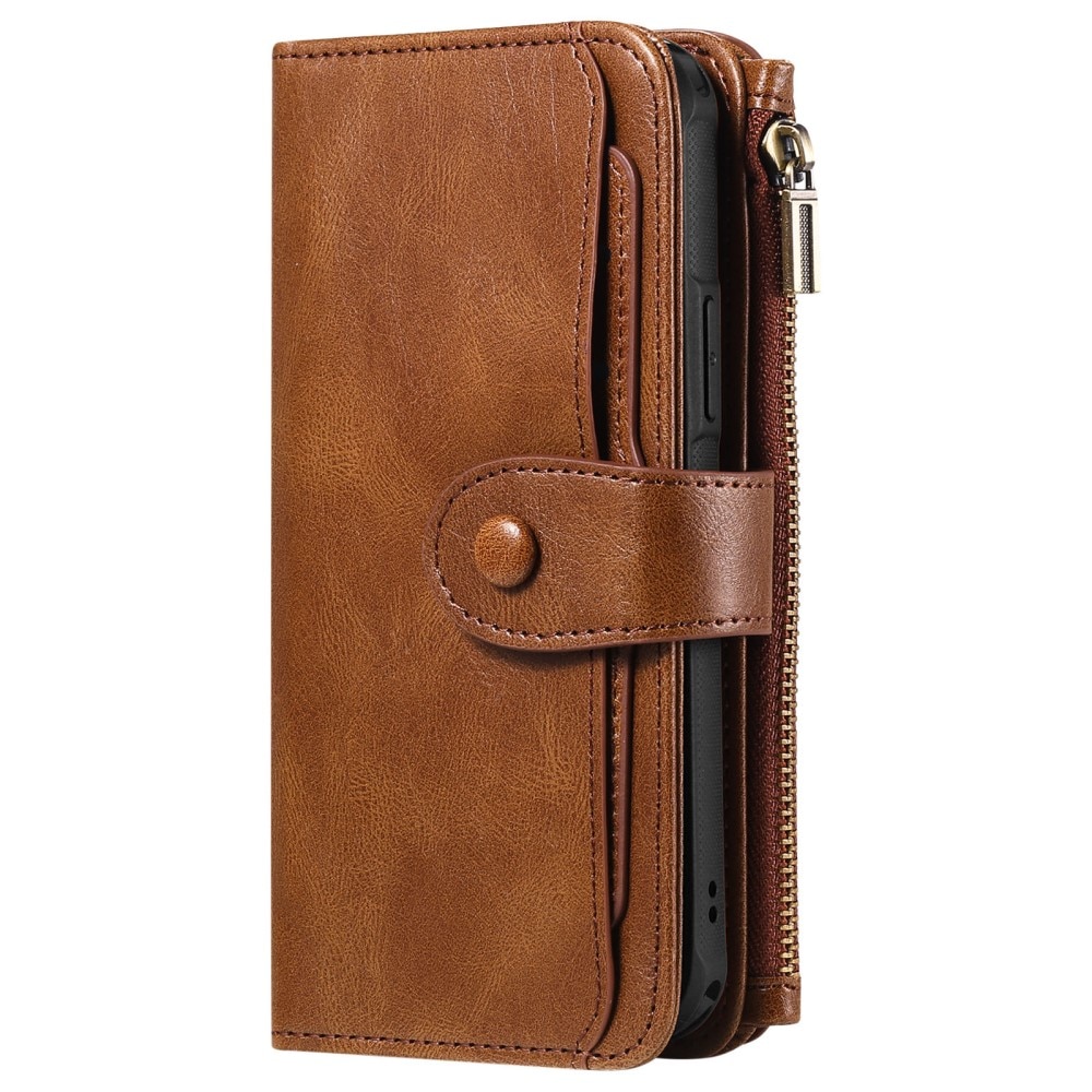 iPhone 16 Pro  Magnet Leather Multi-Wallet bruin