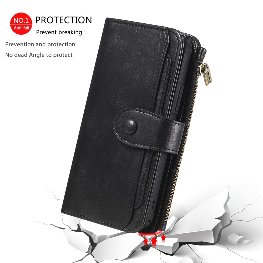 iPhone 16 Pro  Magnet Leather Multi-Wallet zwart