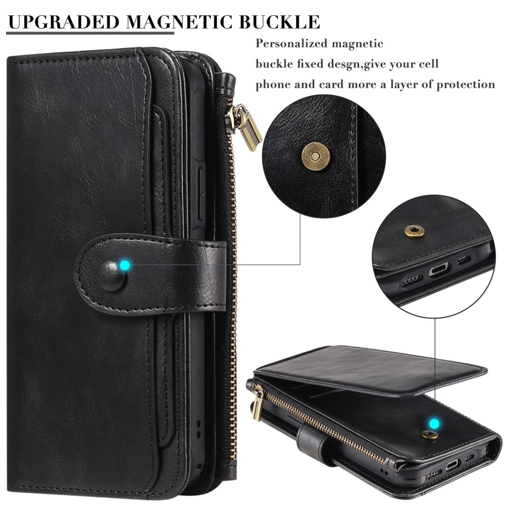 iPhone 16 Pro  Magnet Leather Multi-Wallet zwart