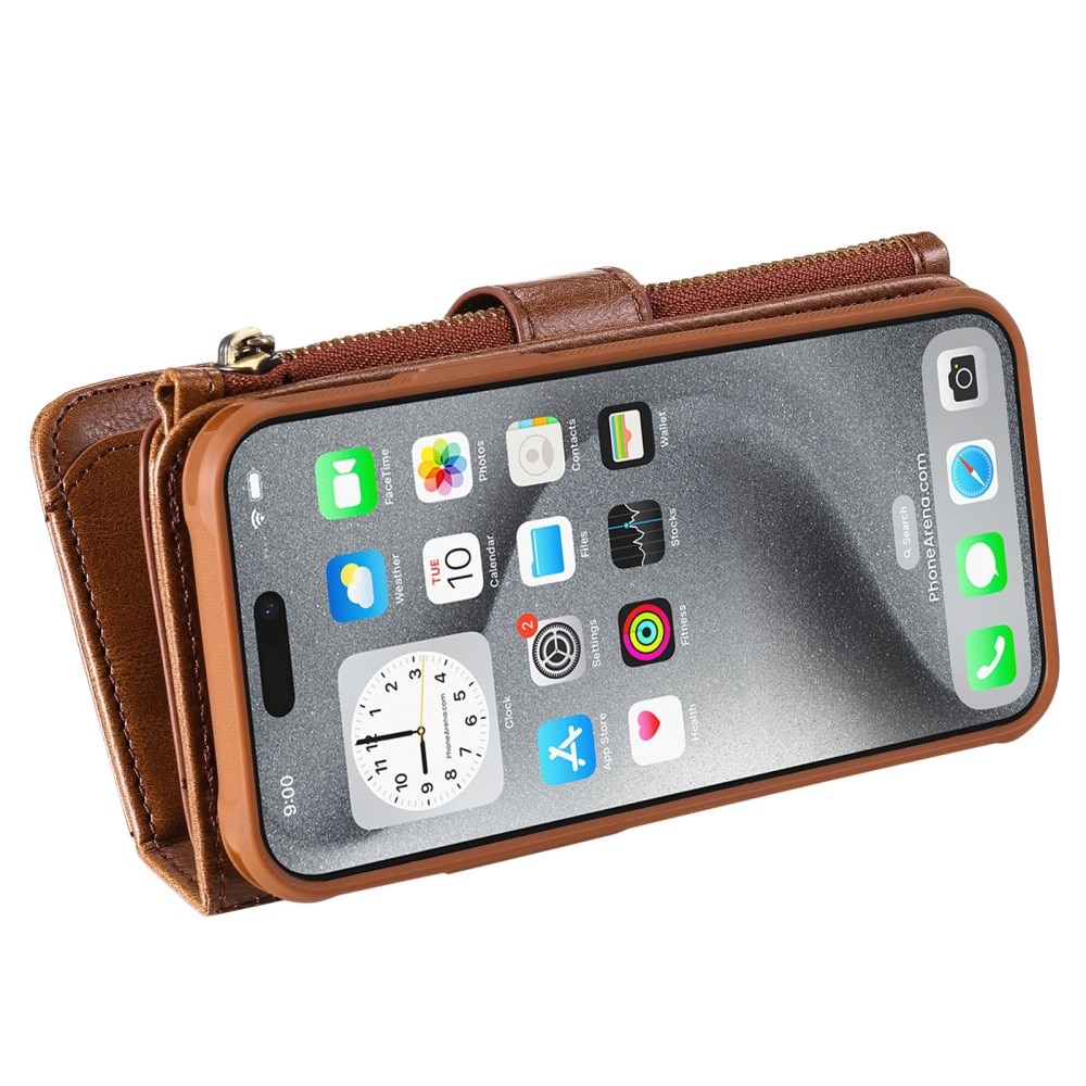 iPhone 16 Pro Max  Magnet Leather Multi-Wallet bruin