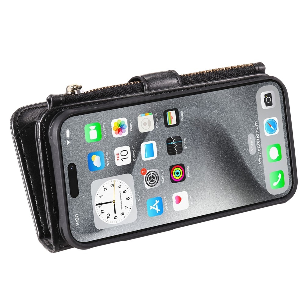 iPhone 16 Pro Max  Magnet Leather Multi-Wallet zwart