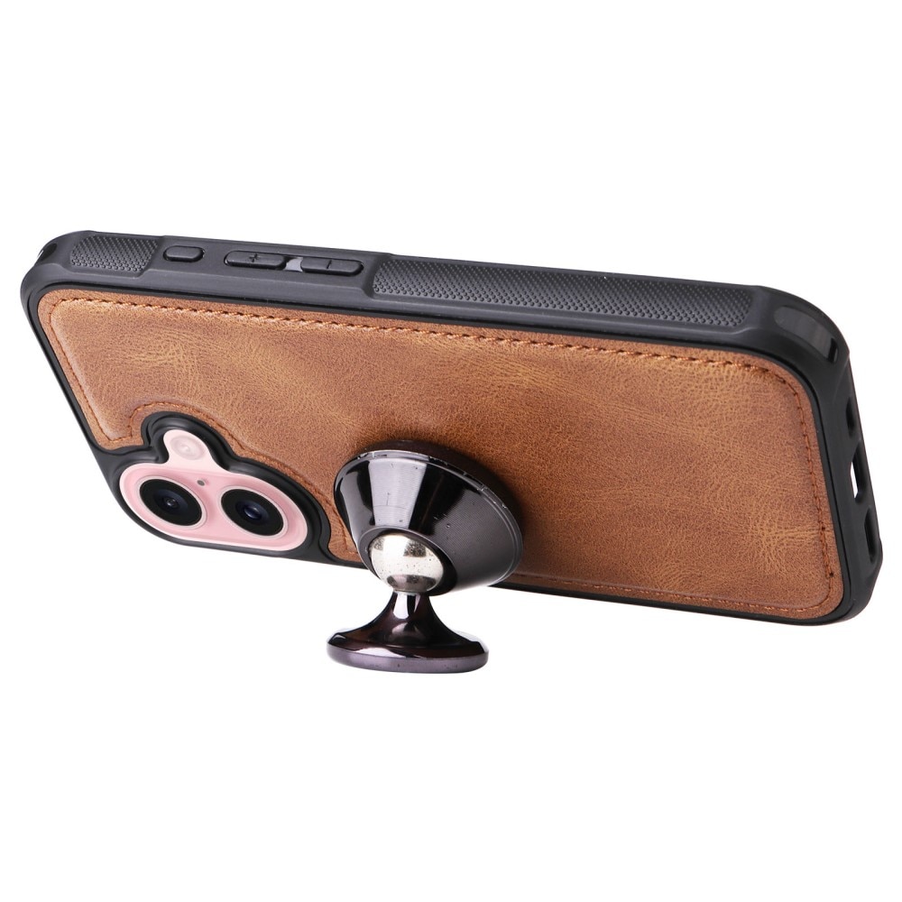 iPhone 16  Magnet Leather Multi-Wallet bruin