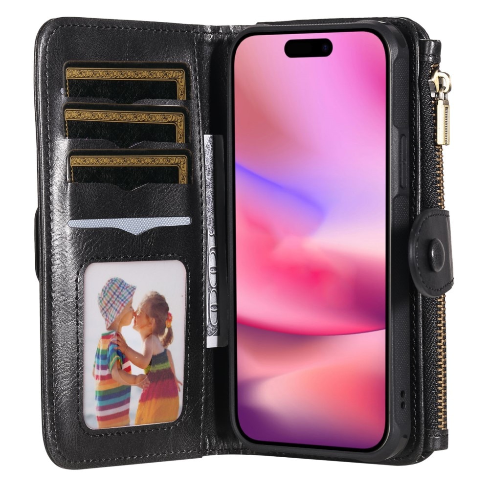 iPhone 16  Magnet Leather Multi-Wallet zwart