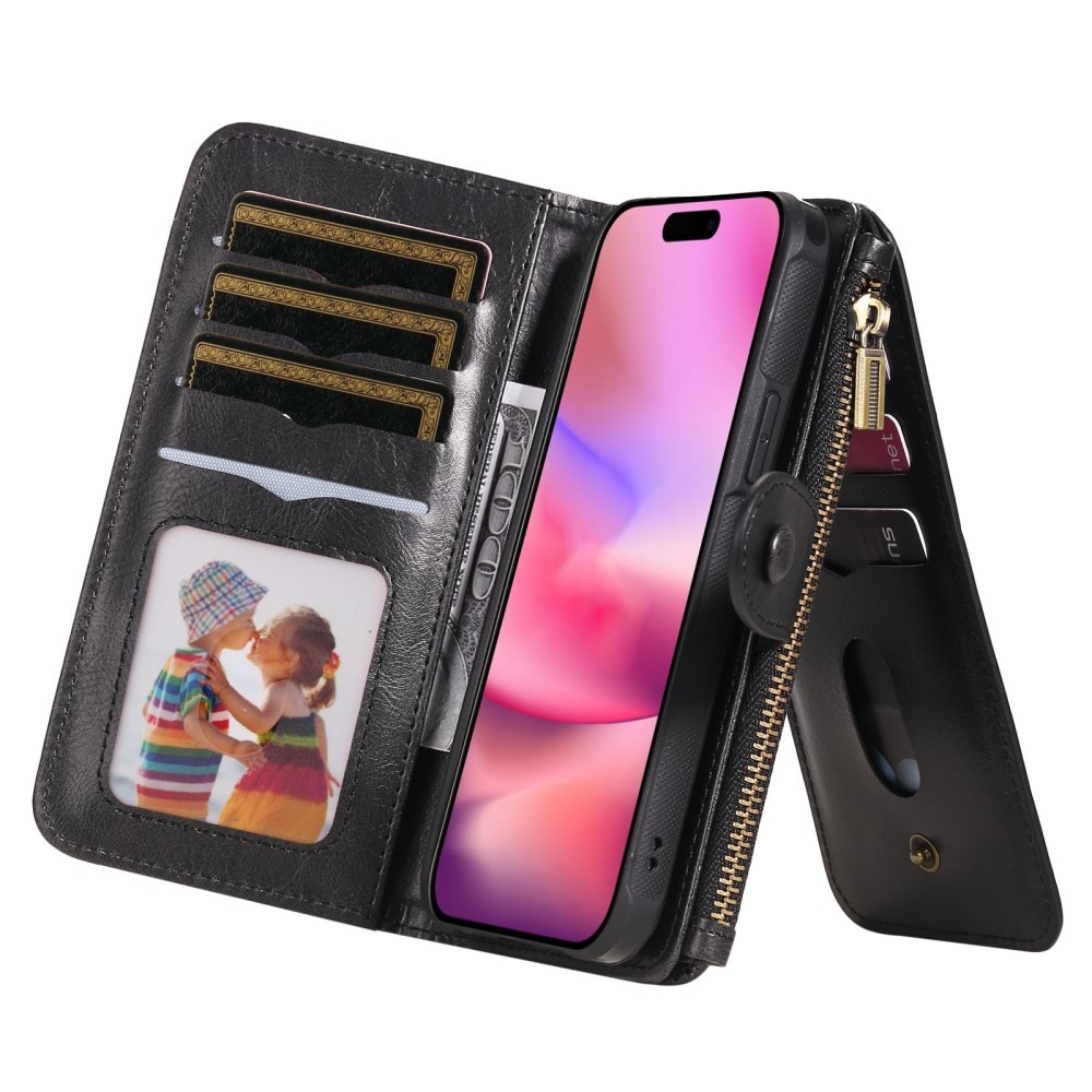 iPhone 16  Magnet Leather Multi-Wallet zwart