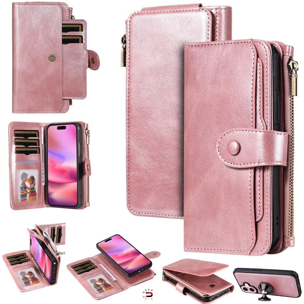 iPhone 16  Magnet Leather Multi-Wallet roze