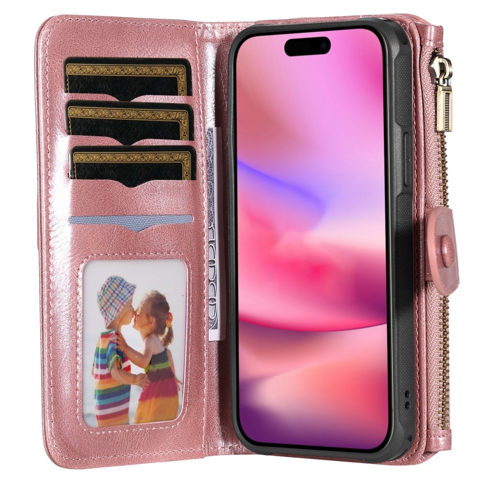 iPhone 16  Magnet Leather Multi-Wallet roze