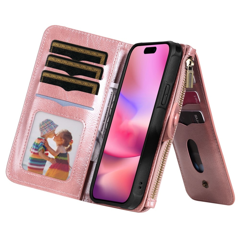 iPhone 16  Magnet Leather Multi-Wallet roze