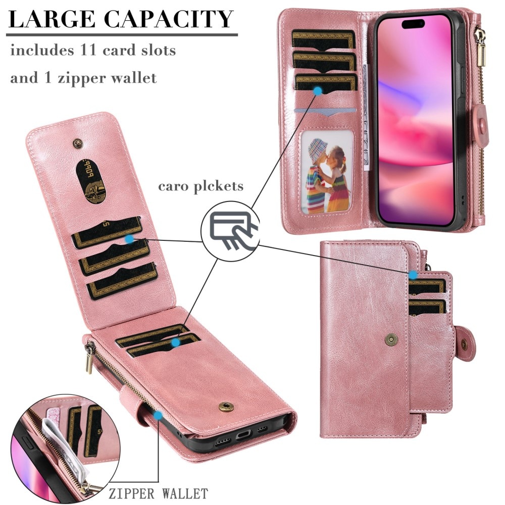 iPhone 16  Magnet Leather Multi-Wallet roze