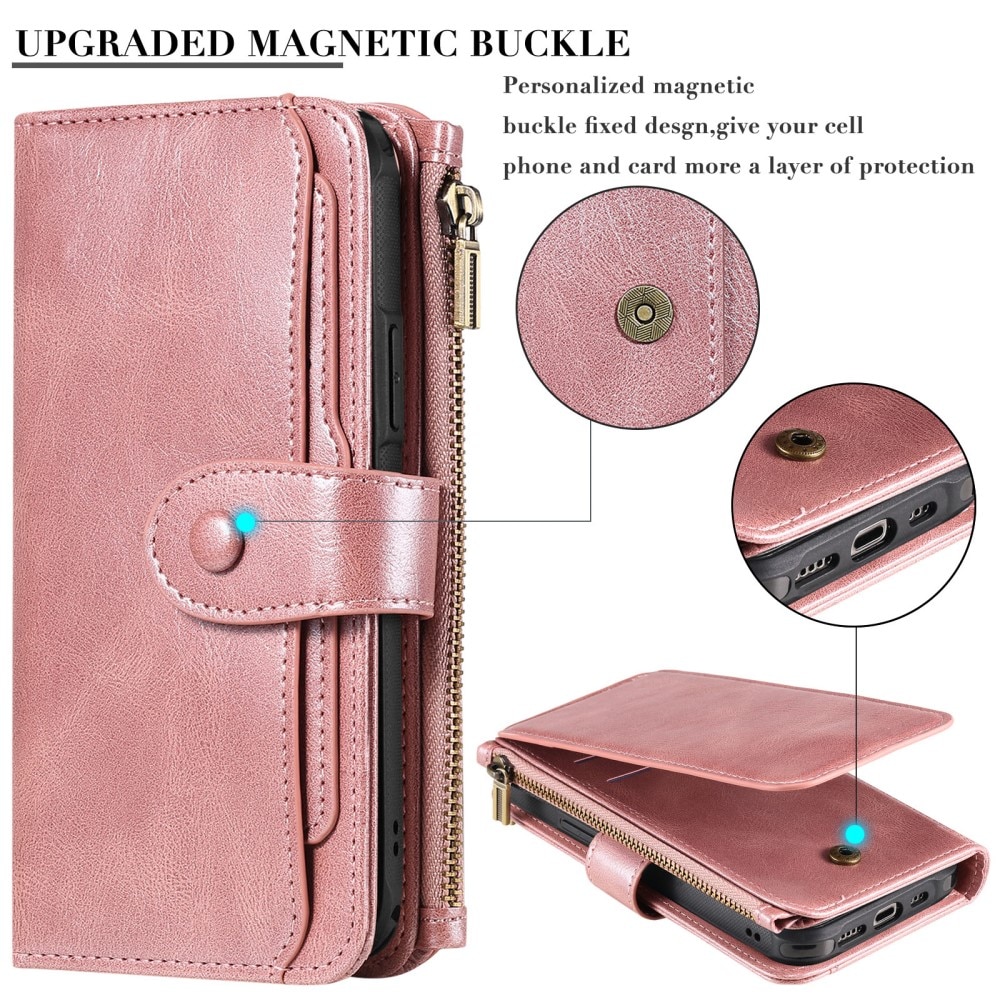 iPhone 16  Magnet Leather Multi-Wallet roze