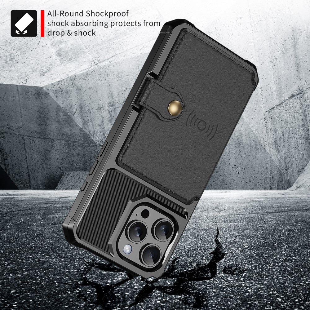 iPhone 16 Pro Tough Multi-slot Hoesje Zwart