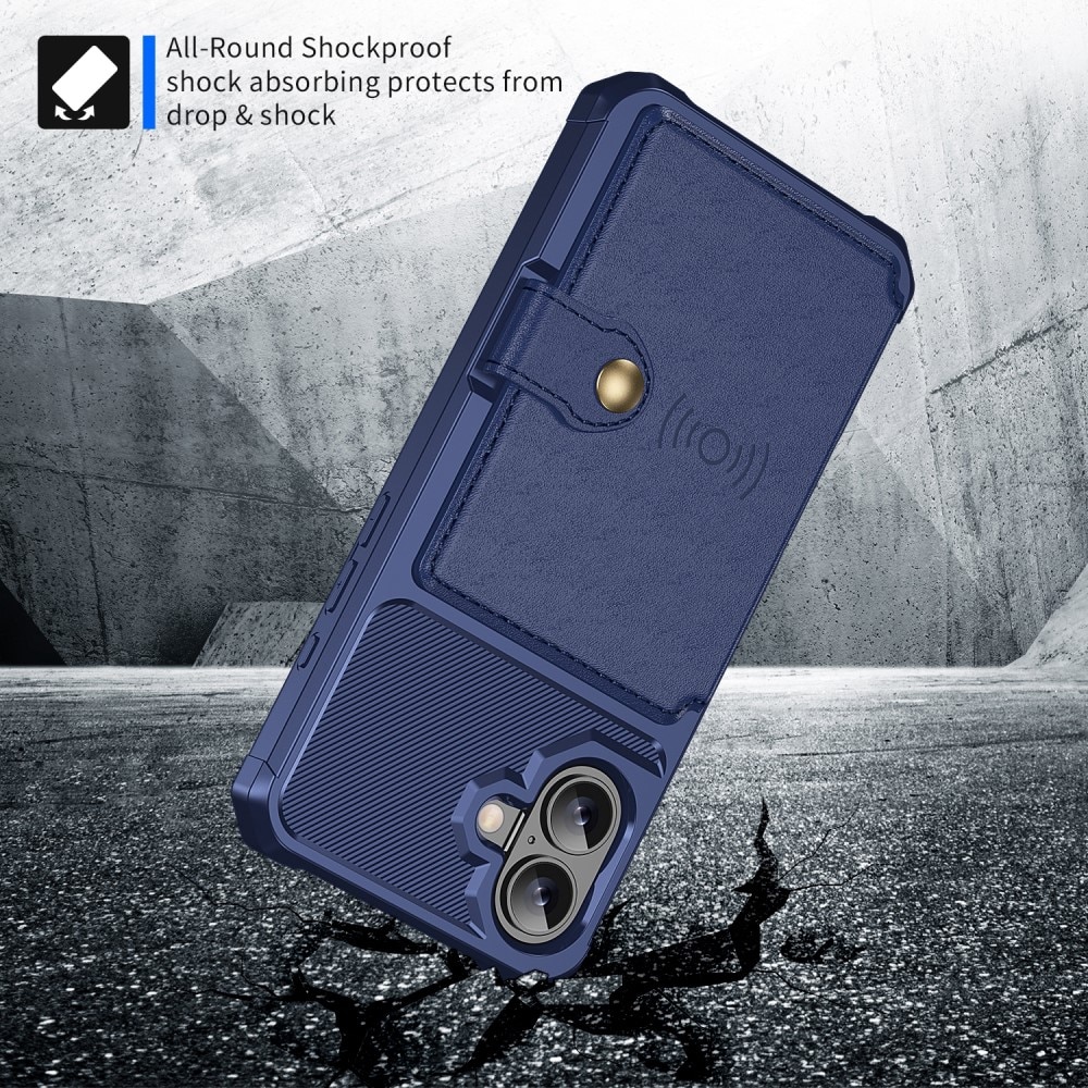 iPhone 16 Tough Multi-slot Case blauw