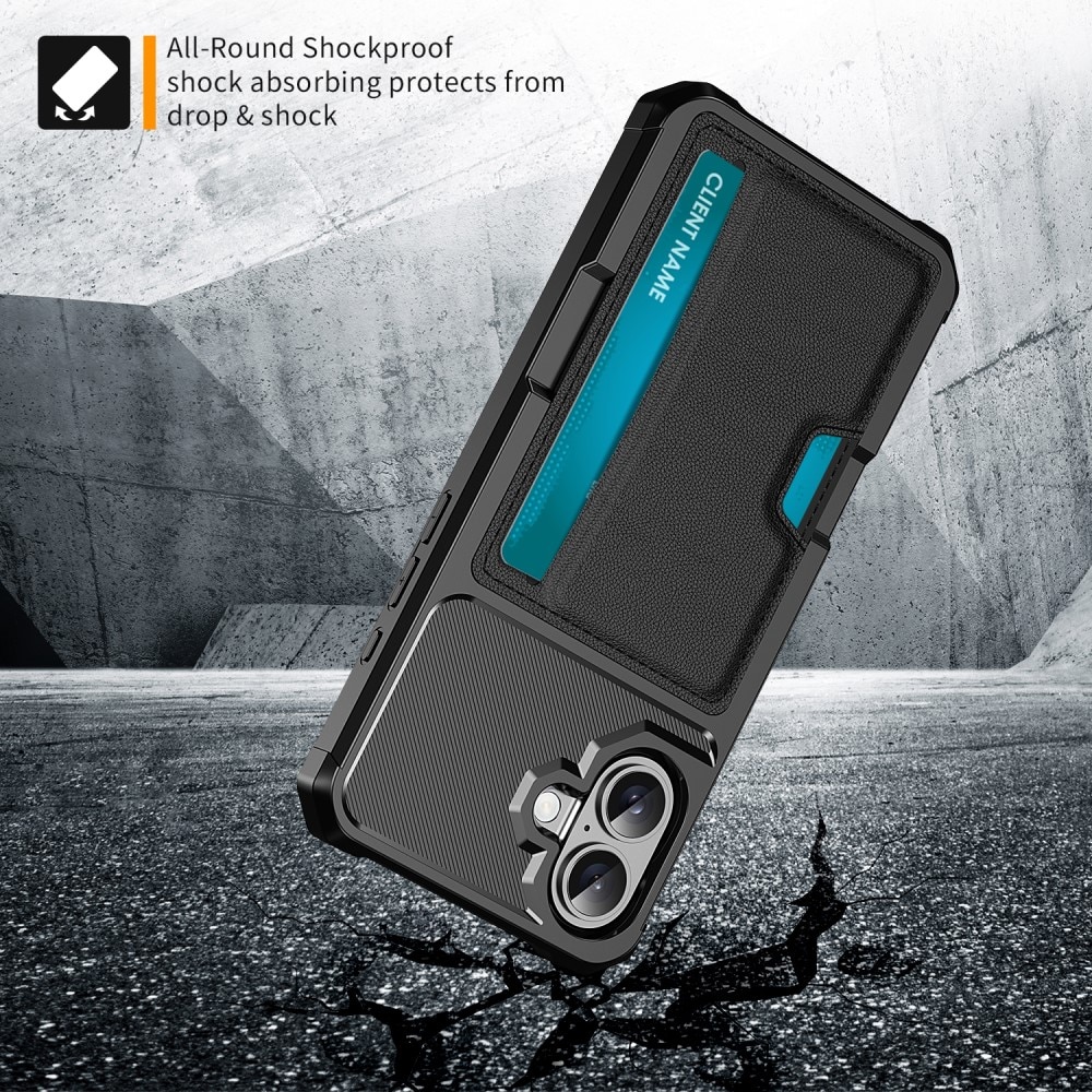 iPhone 16 Tough Card Case zwart