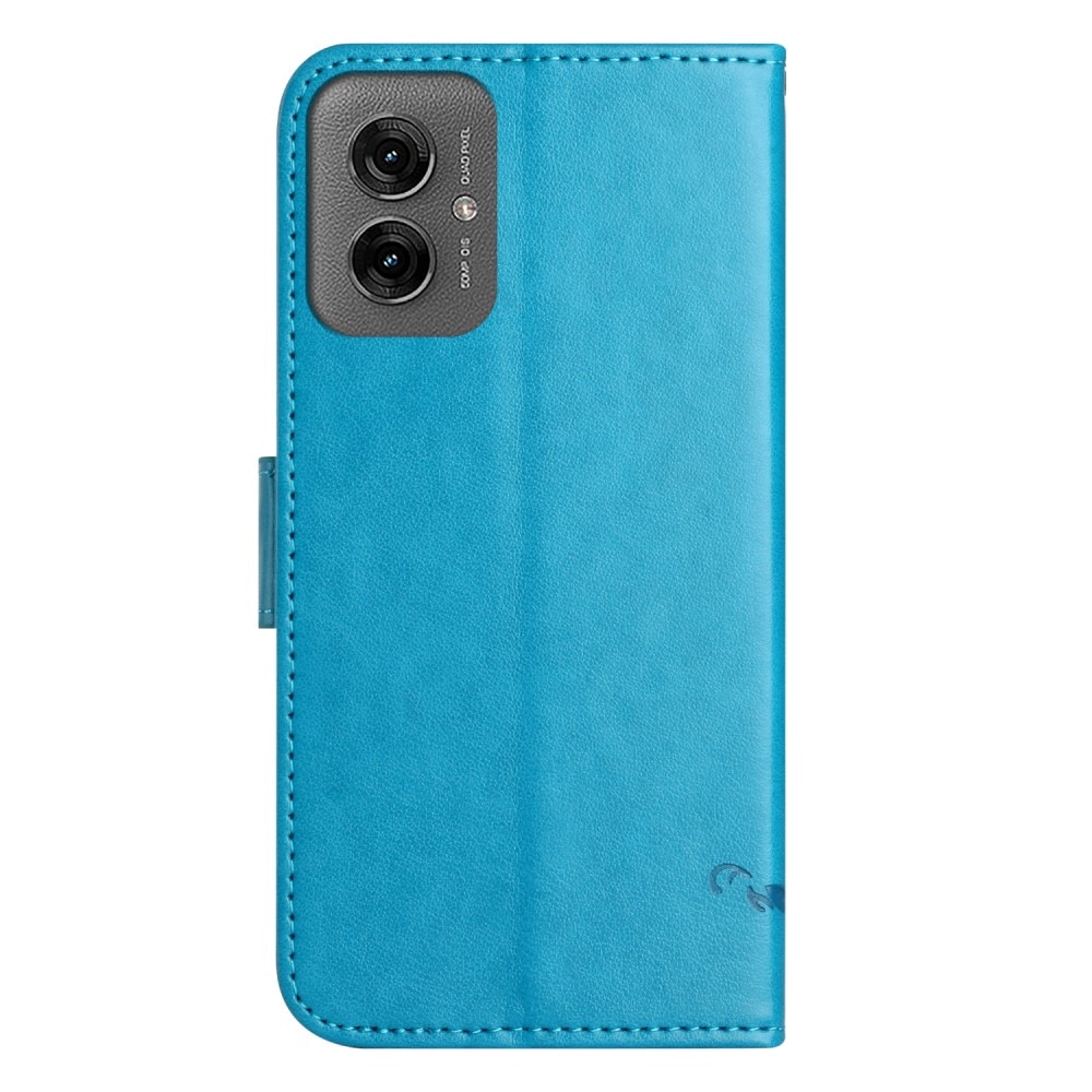 Motorola Moto G55 Leren vlinderhoesje blauw