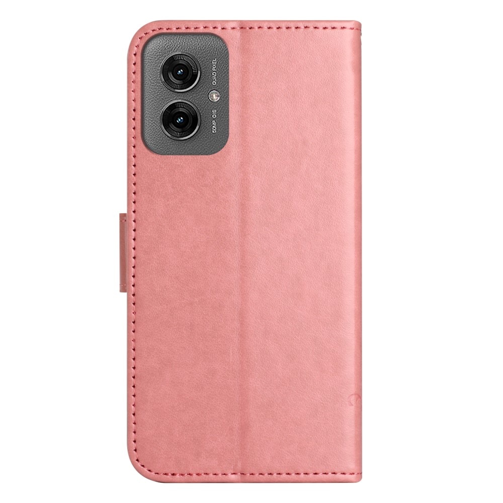 Motorola Moto G55 Leren vlinderhoesje roze