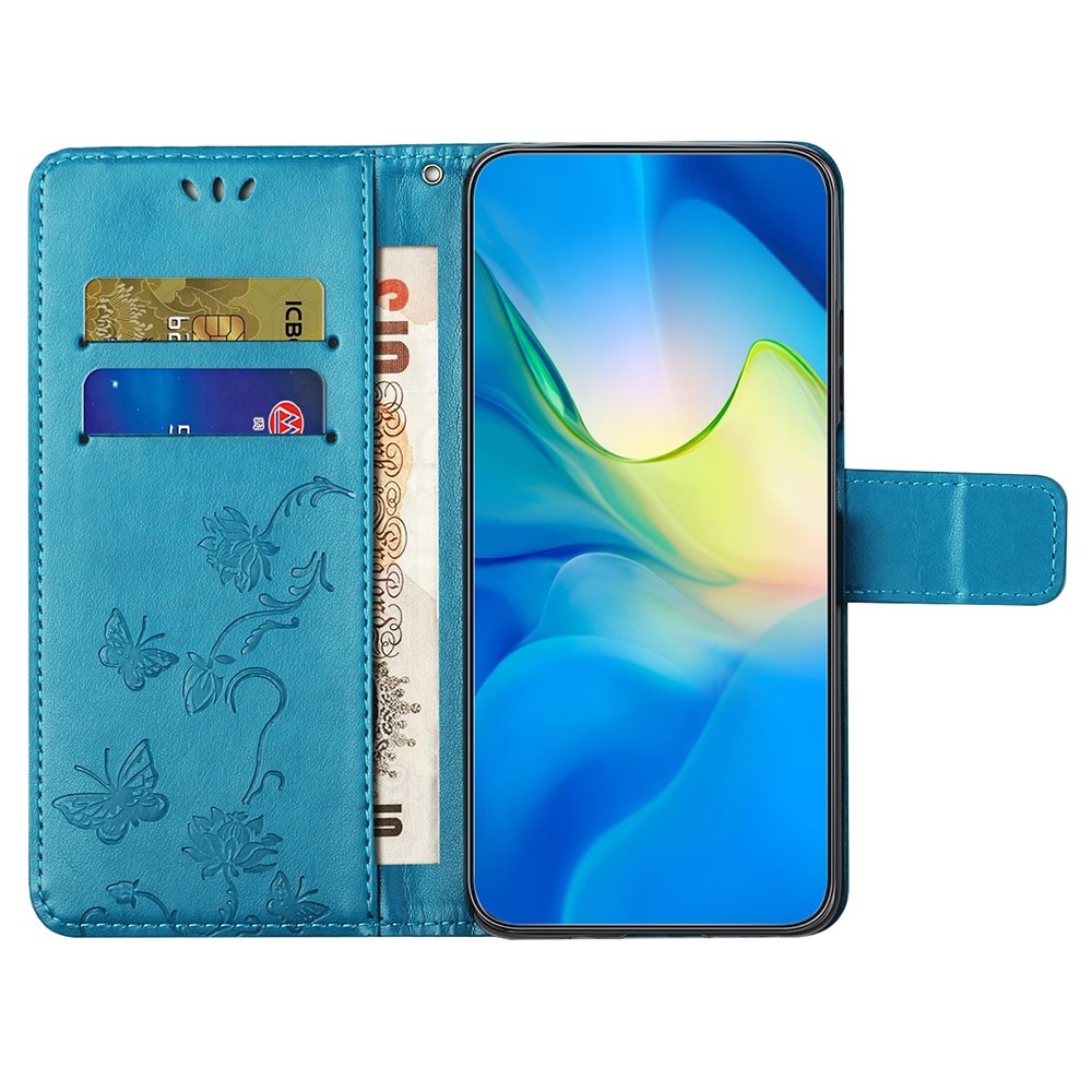 Motorola Moto G35 Leren vlinderhoesje blauw