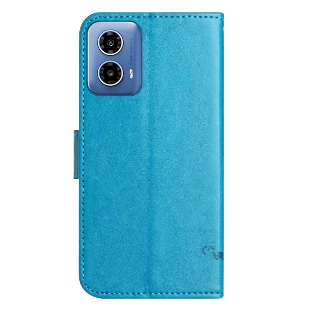 Motorola Moto G35 Leren vlinderhoesje blauw