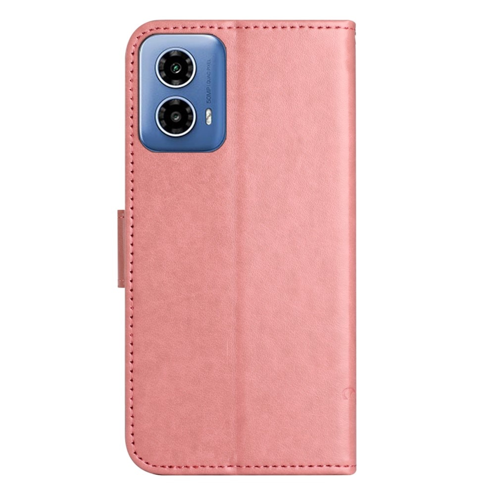 Motorola Moto G35 Leren vlinderhoesje Roze